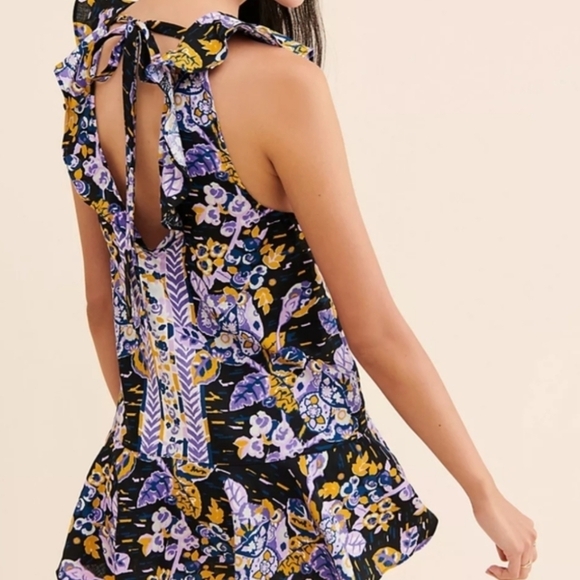 Free People Summer In Tulum Linen Blend Tunic Mini Dress Size M - Picture 7 of 8